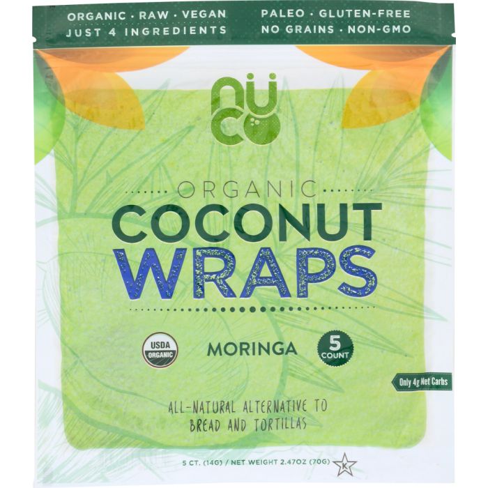 NUCO: Organic Moringa Coconut Wraps, 2.47 oz