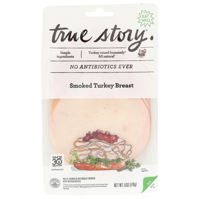 TRUE STORY: Sliced Smoked Turkey Breast, 6 oz