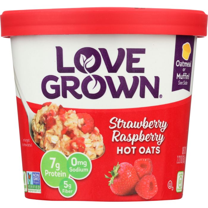 LOVE GROWN: Hot Oats Foods Strawberry Raspberry, 2.22 oz