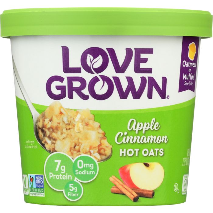 LOVE GROWN FOODS: Hot Oats Apple Cinnamon, 2.22 oz