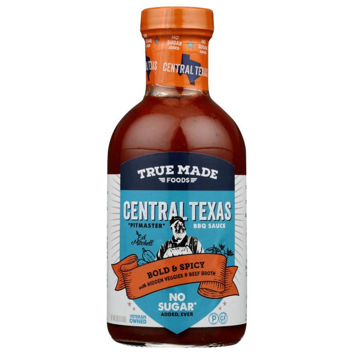 TRUE FOODS: Sauce Bbq Central Texas No Sugar, 18 oz