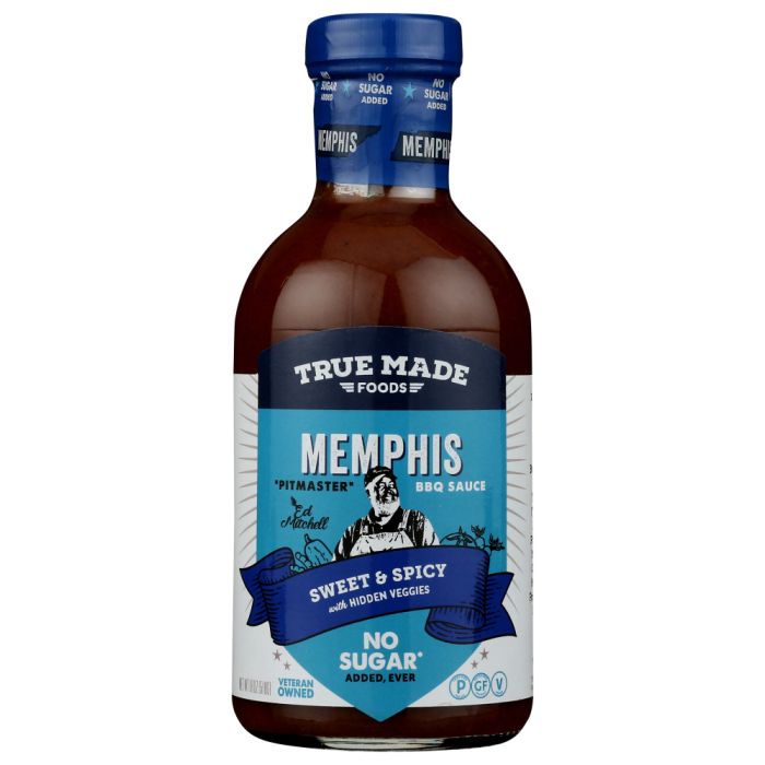TRUE FOODS: Sauce Bbq Memphis No Sugar, 18 oz