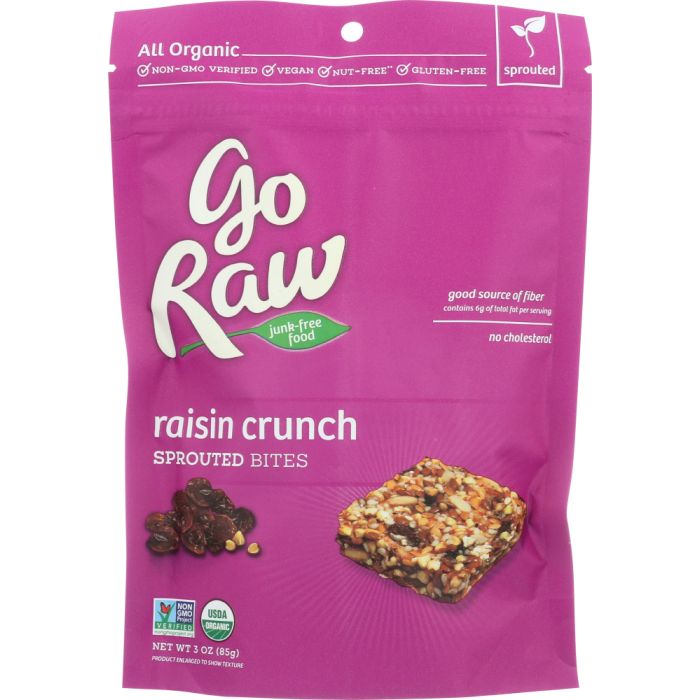 GO RAW: Raisin Bites Crunch Organic, 3 oz