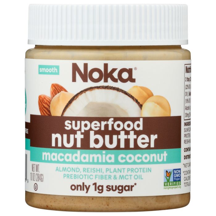 NOKA: Superfood Macadamia Coconut Nut Butter Jars, 10 oz