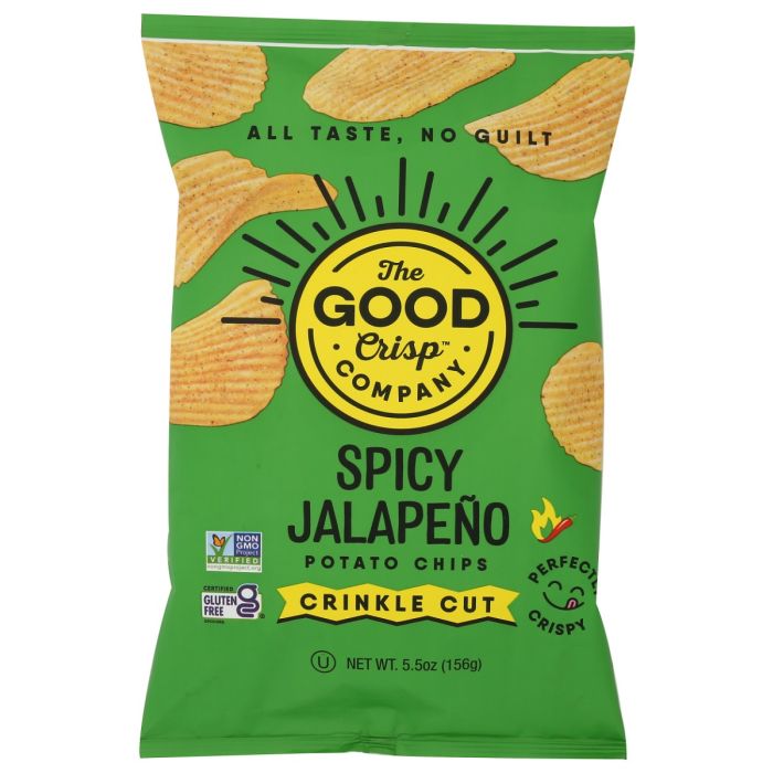 THE GOOD CRISP COMPANY: Spicy Jalapeno Crinkle Cut Potato Chips, 5.5 oz