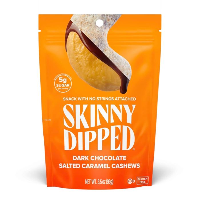 SKINNY DIPPED: Dark Chocolate Salted Caramel Cashews, 3.5 oz