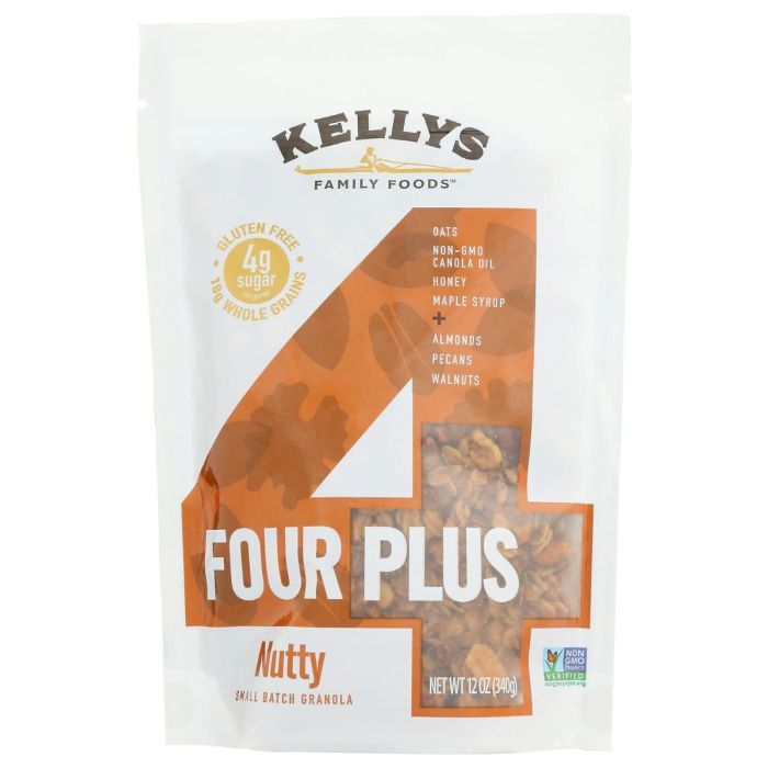 KELLYS FOUR PLUS GRANOLA: Nutty Granola, 12 oz