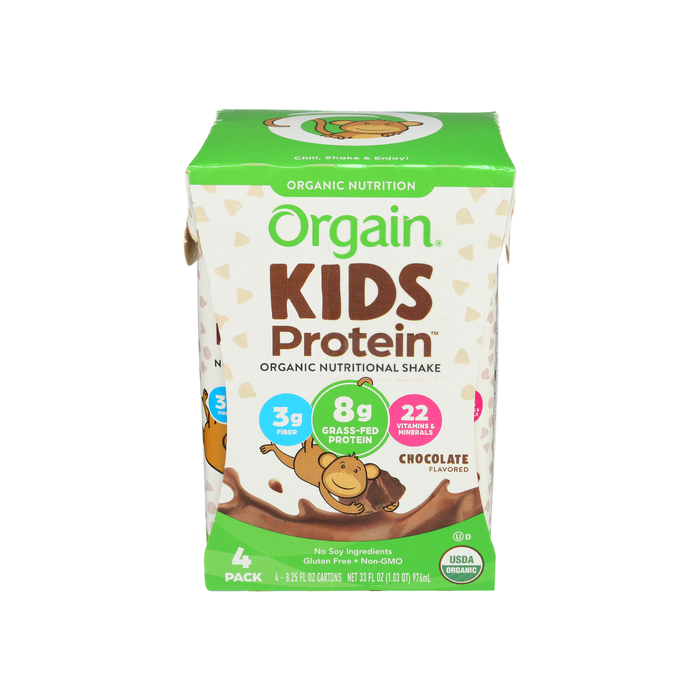 ORGAIN: Organic Kids Chocolate Protein Shake 4pack, 33 fo