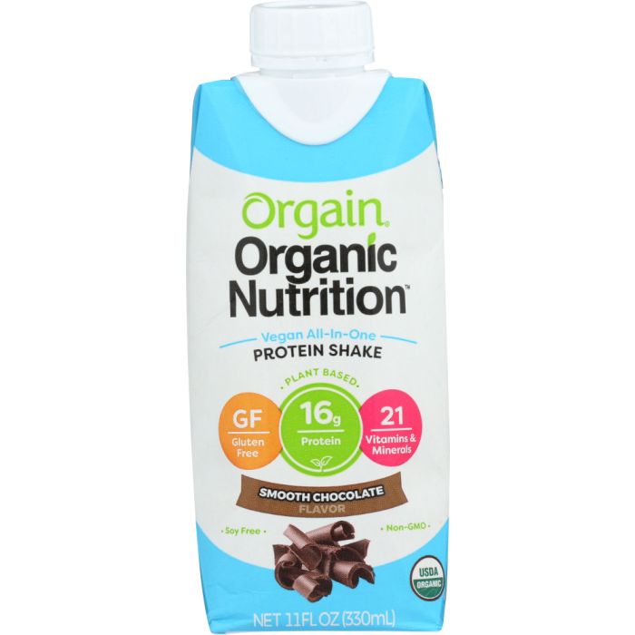 ORGAIN: Organic Vegan Nutritional Shake Smooth Chocolate, 11 oz