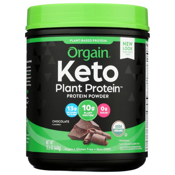 ORGAIN: Keto Plant Protein Powder Chocolate, 0.97 lb