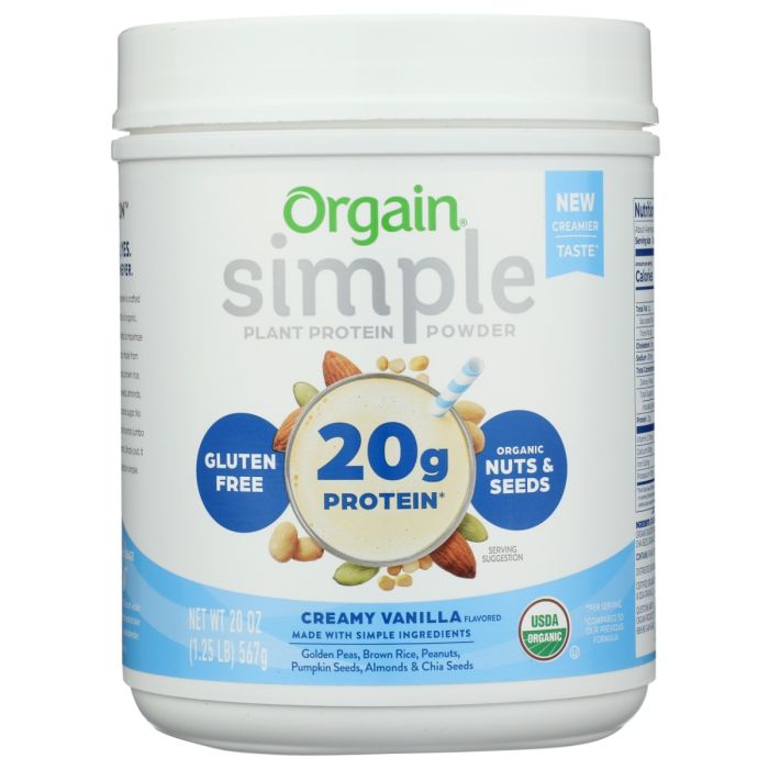 ORGAIN: Simple Plant Protein Powder Creamy Vanilla, 1.25 lb