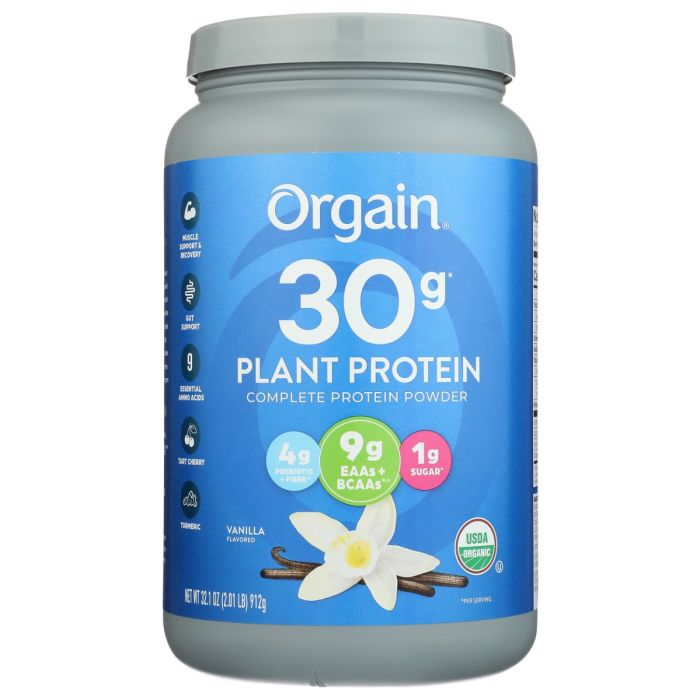 ORGAIN: 30g Plant Protein Powder Vanilla, 2.01 lb