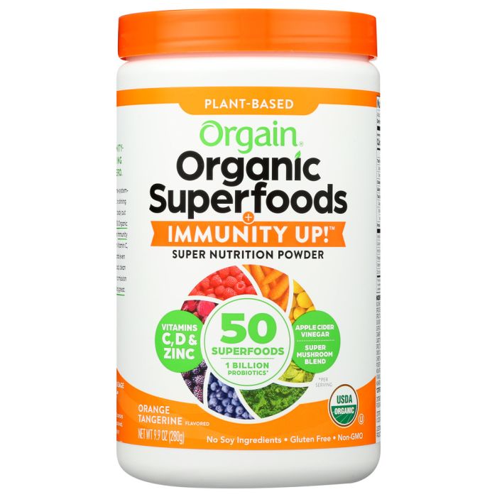 ORGAIN: Superfoods Immunity Up Powder Orange Tangerine, 9.9 oz