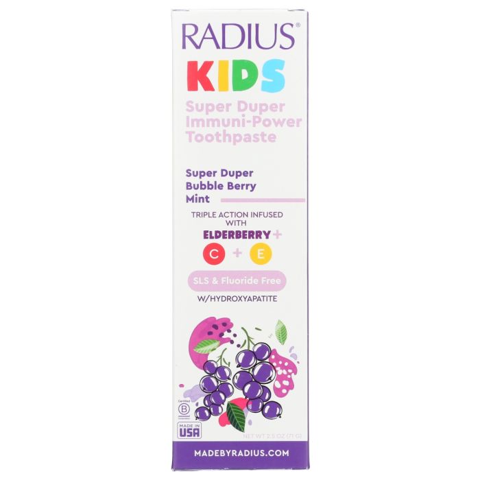 RADIUS: Super Duper Immune Support Toothpaste in Bubble Berry Mint, 2.5 oz