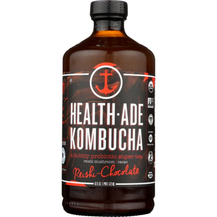HEALTH ADE: Reishi Chocolate Kombucha, 16 oz