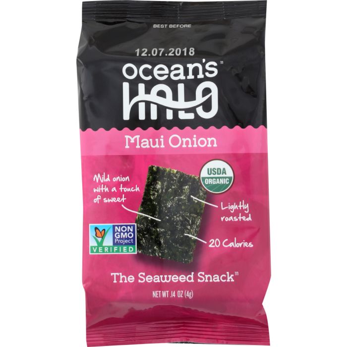 OCEANS HALO: Seaweed Snack Maui Onion, 0.14 oz