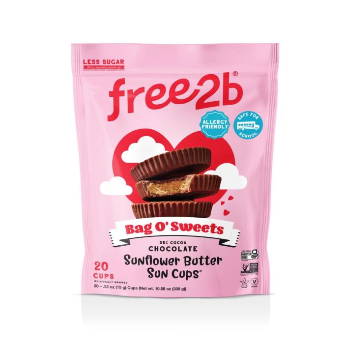 FREE2B FOODS: Valentines Day Sunflower Butter Sun Cups, 10.58 oz