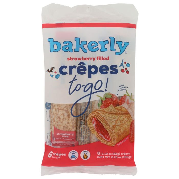 BAKERLY: Crepes Strawberry Filled, 6 pk