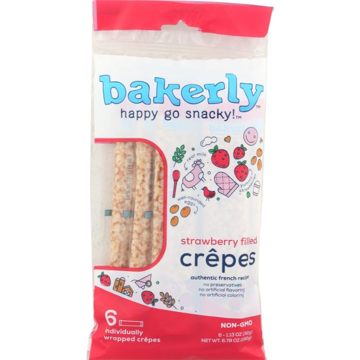 BAKERLY: Crepes Strawberry Filled, 6 pk