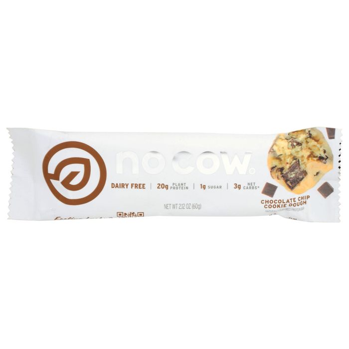 NO COW BAR: Chocolate Chip Cookie Dough Protein Bar, 2.12 oz