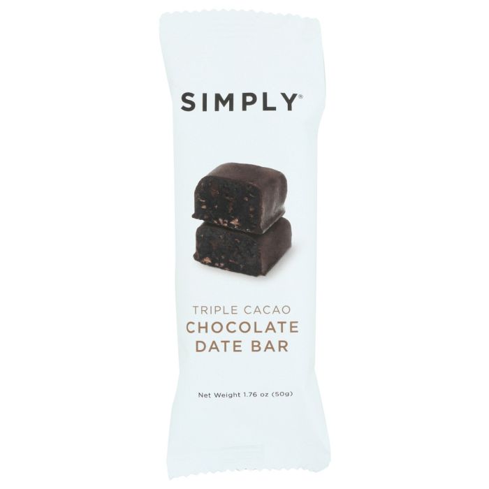SIMPLY: Triple Cacao Chocolate Date Bar, 1.76 oz