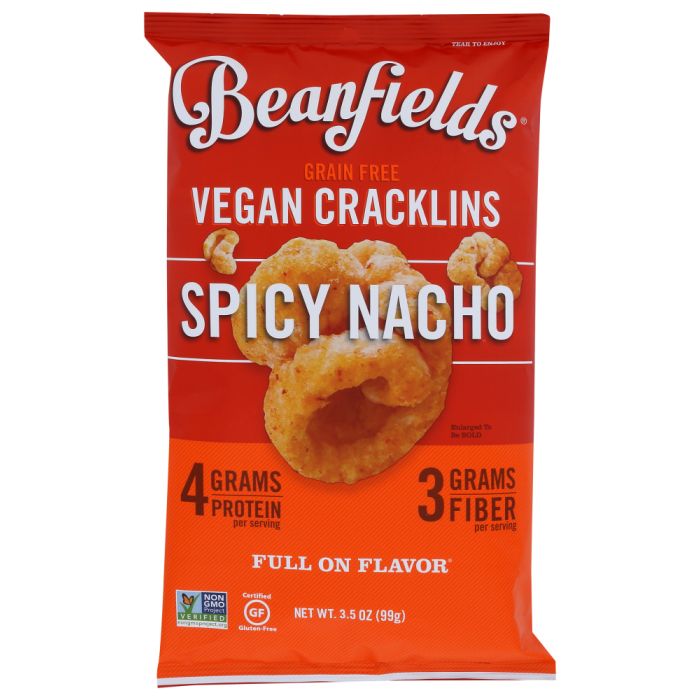 BEANFIELDS: Cracklins Spicy Nacho, 3.5 oz
