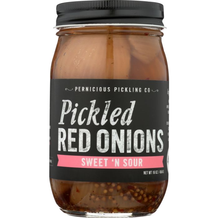 PERNICIOUS PICKLING COMPANY: Onion Red Pickled Sweet 'N Sour, 16 oz