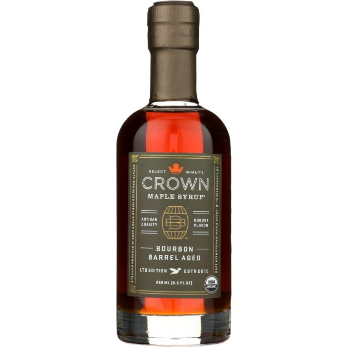 CROWN MAPLE: Bourbon Barrel Aged Maple Syrup, 8.5 fo