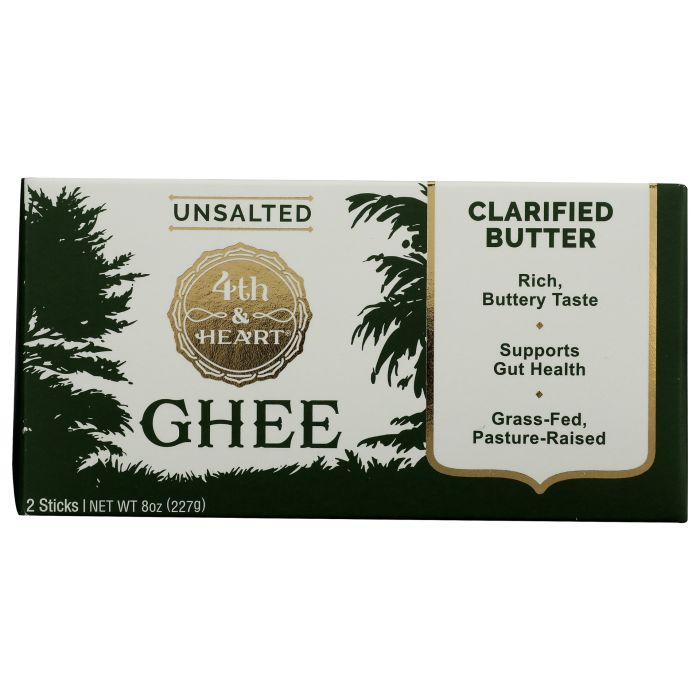 4TH AND HEART: Ghee Butter Sticks Unsalted, 8 oz