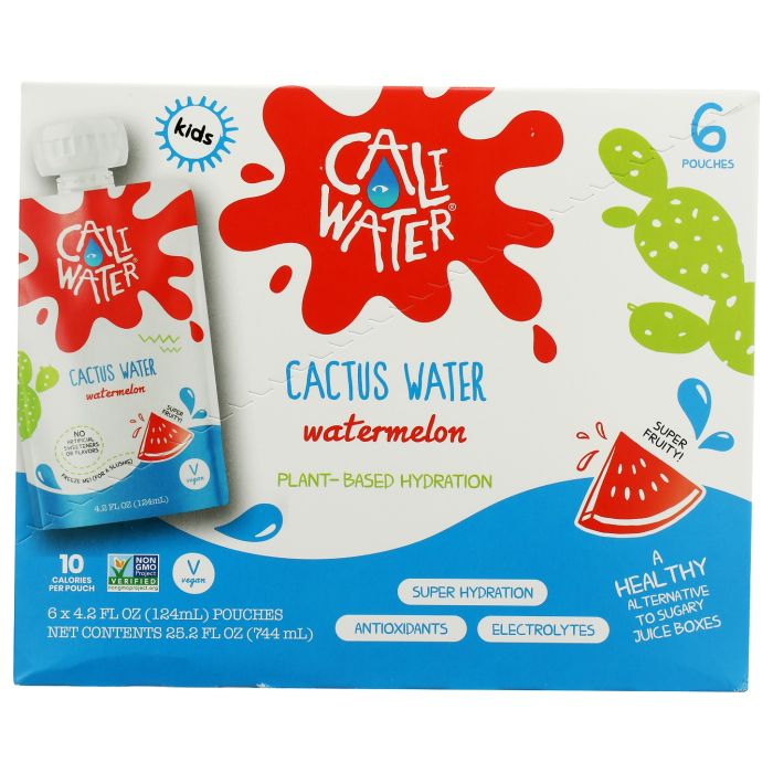 CALIWATER: Watermelon Kids Cactus Water 6 Pouches, 25.2 fo