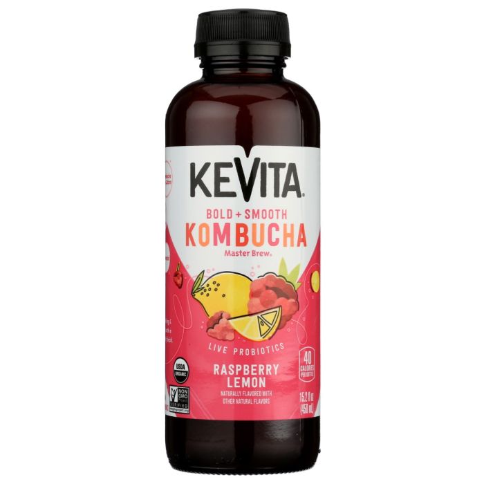 KEVITA: Organic Master Brew Raspberry Lemon Kombucha, 15.2 oz