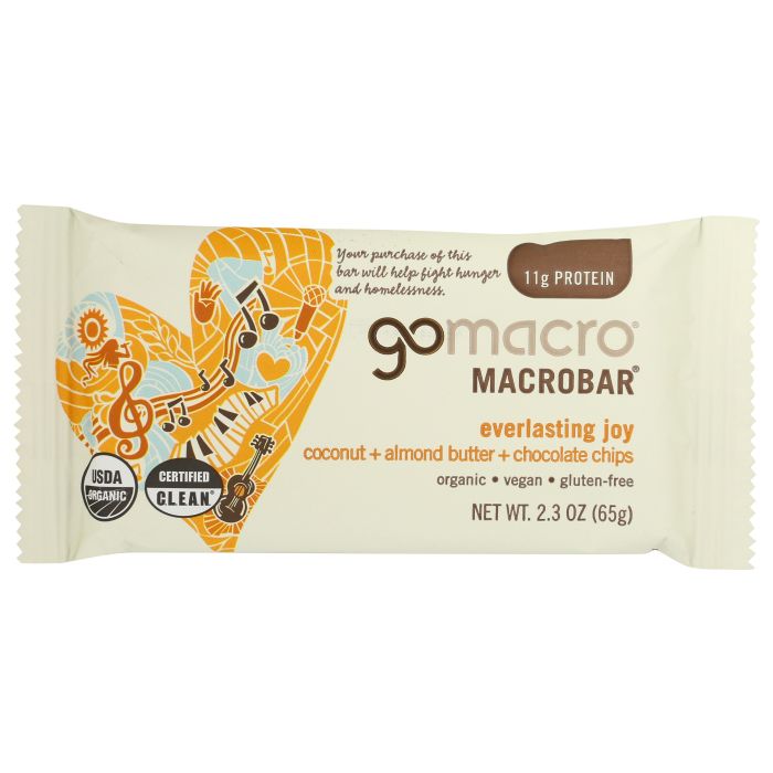 GOMACRO: Bar Chocolate Chip Almond Butter, 2.3 oz