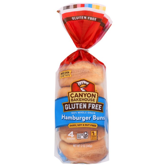 CANYON BAKEHOUSE: Hamburger Buns Gluten Free, 12 oz