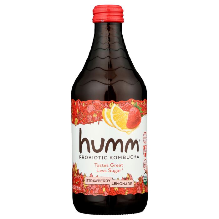 HUMM: Strawberry Lemonade Kombucha, 14 fl oz