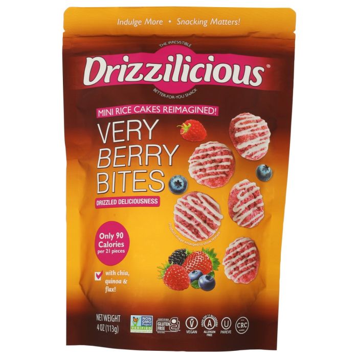 DRIZZILICIOUS: Mini Rice Cakes Very Berry Bites, 4 oz