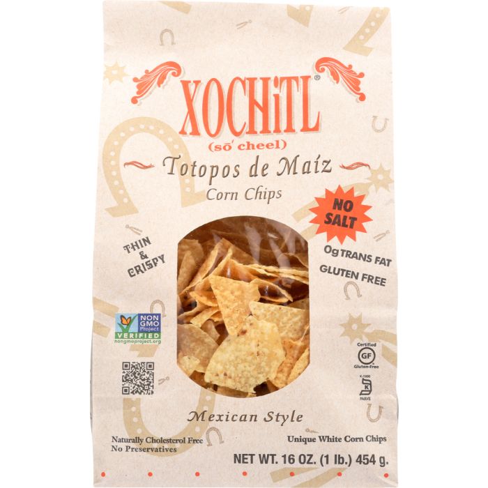 XOCHITL: Corn Chips Unsalted Mexican Style, 16 oz