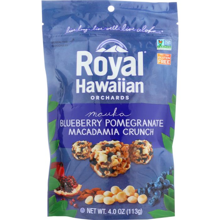 ROYAL HAWAIIAN ORCHARDS: Blueberry Pomegranate Macadamia Crunch, 4 oz