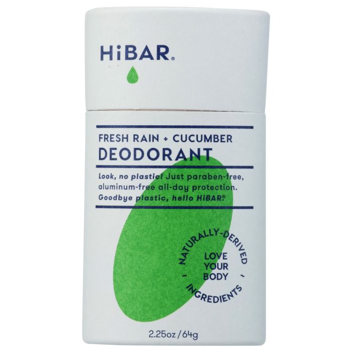 HIBAR: Fresh Rain and Cucumber Plastic-Free Deodorant, 2.25 oz