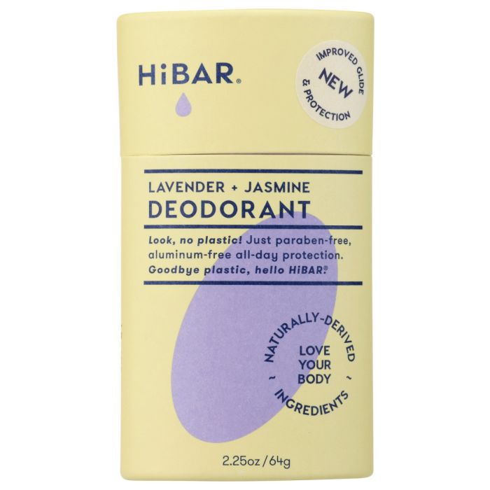 HIBAR: Lavender Jasmine Plastic Free Deodorant, 2.25 oz