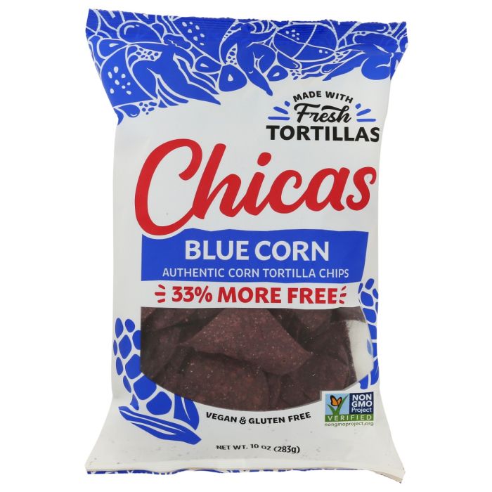 CHICAS: Blue Corn Tortilla Chips, 10 oz