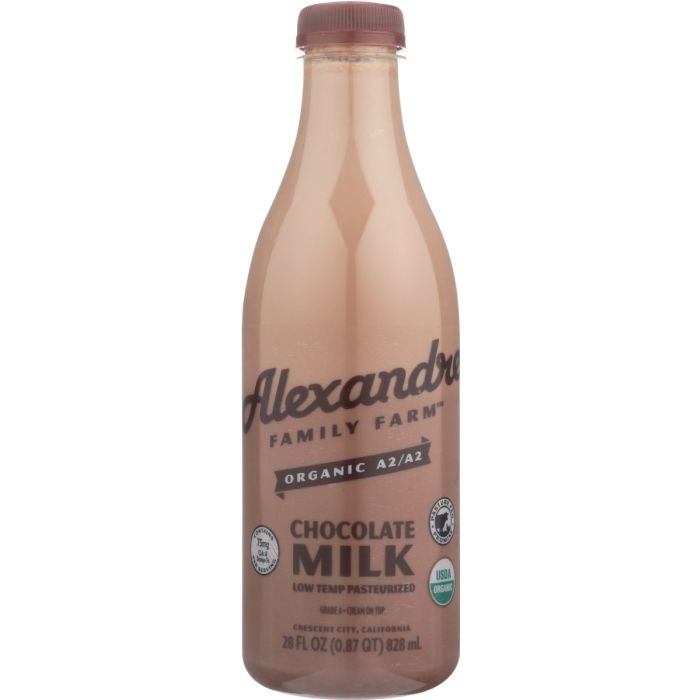 ALEXANDRE FAMILY FARM: A2/A2 Organic Chocolate Whole Milk, 28 fo