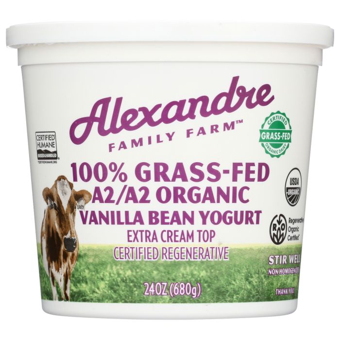 ALEXANDRE FAMILY FARM: A2/A2 Organic Grass-Fed Vanilla Bean Yogurt, 24 oz