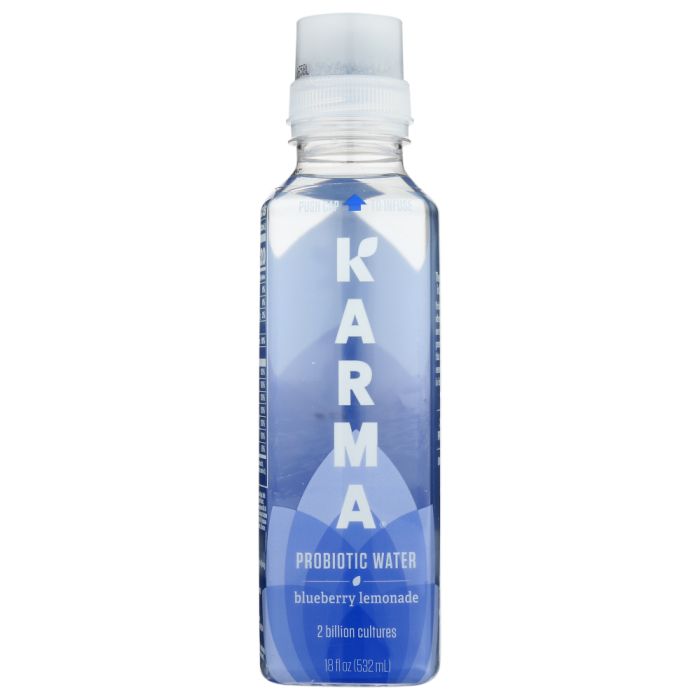 KARMA WELLNESS WATER: Probiotic Blueberry Lemonade beverage, 18 oz