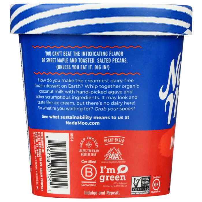 NADAMOO: Non-Dairy Ice Cream Mmm...Maple Pecan, 16 oz