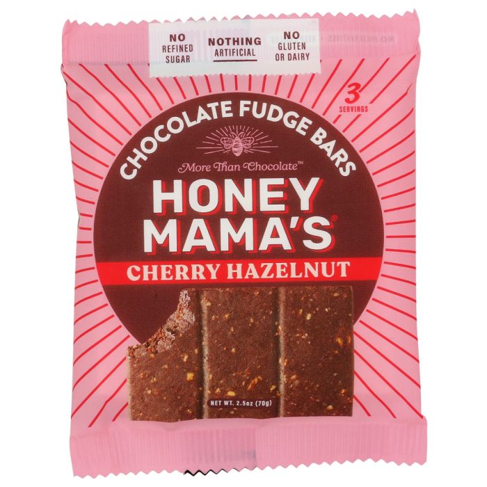 HONEY MAMAS: Cherry Hazelnut Cocoa Truffle Bar, 2.5 oz