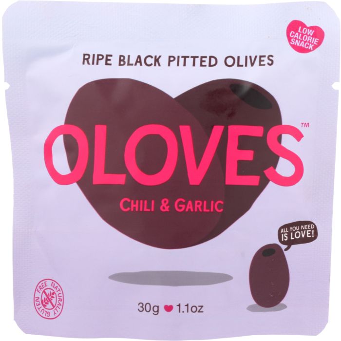 OLOVES: Olives Black Chili Garlic, 1.1 oz