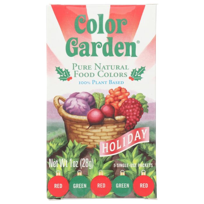 COLOR GARDEN: Pure Natural Food Colors Holiday 5 Ct, 1 oz