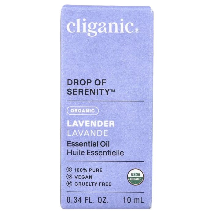 CLIGANIC: Organic Lavender Essential Oil, 0.34 fo