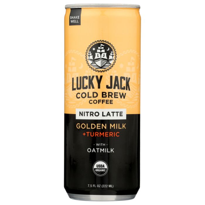 LUCKY JACK: Nitro Latte Golden Milk Turmeric With Oatmilk Coffee, 7.5 fo