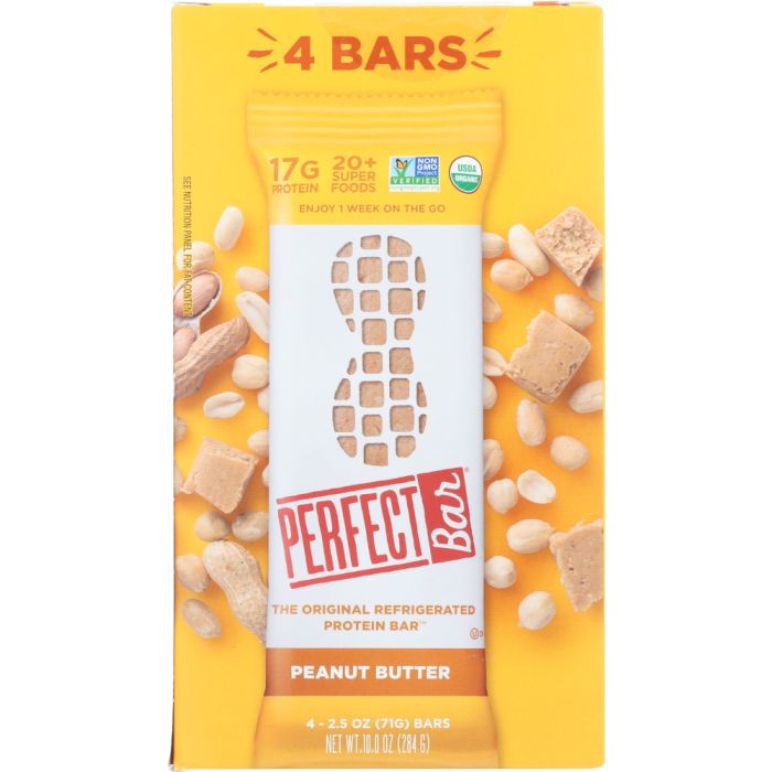 PERFECT FOODS: Peanut Butter Bar 4pk, 10 oz